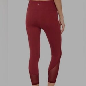 Kate Spade Burgundy Micro Mesh Paneling Leggings Small